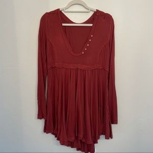 NWOT Free People | Flowy Rust Long Sleeve Top